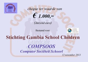 Cheque Gambia School Children verkleind
